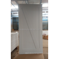 Single panel white sliding barn door with sliding door hardware